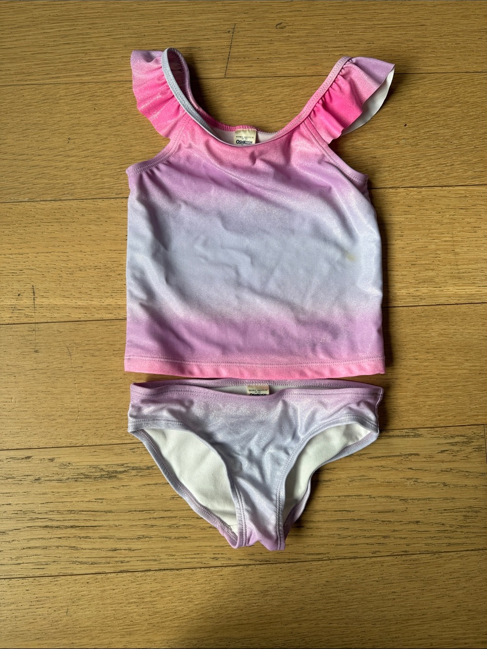 OshKosh B'gosh Pink to Lavender Ombre Sparkle Tankini Top